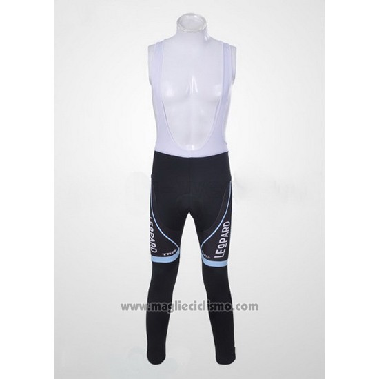 2011 Abbigliamento Ciclismo Trek Leqpard Campione Francia Nero e Bianco Manica Lunga e Salopette